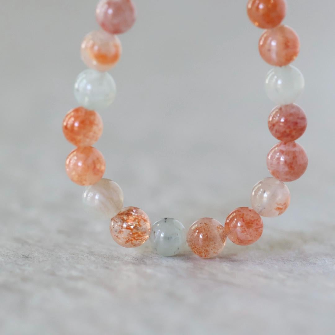 6mm Natural Arusha Sunstone Smooth Beads 7" Orange Gemstone Beads for DIY Jewelry Making
