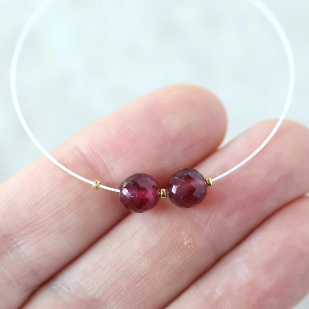 6mm Natural Madagascar Ruby Beads Faceted Round Raw Ruby Gemstone for DIY Jewelry Making Earrings Supplies