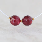 6mm Natural Madagascar Ruby Beads Faceted Round Raw Ruby Gemstone for DIY Jewelry Making Earrings Supplies