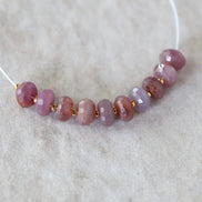 6mm Natural Madagascar Ruby Rondelle Beads Faceted Raw Ruby Gemstone for DIY Jewelry Making Earrings Supplies