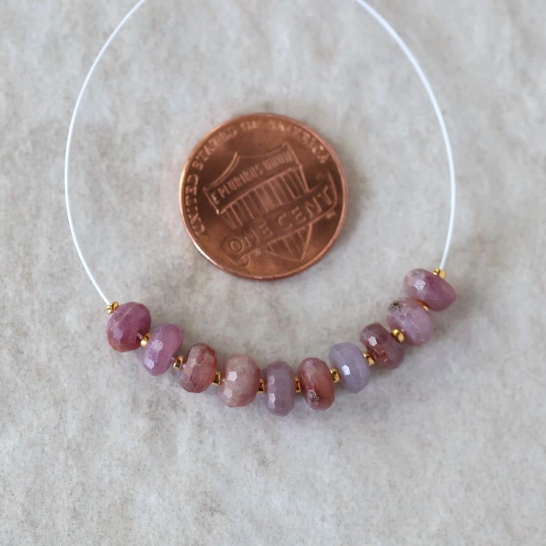 6mm Natural Madagascar Ruby Rondelle Beads Faceted Raw Ruby Gemstone for DIY Jewelry Making Earrings Supplies