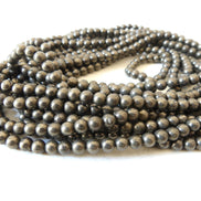 6mm Natural Pyrite Beads Genuine Pyrite Beads 15