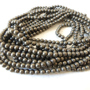 6mm Natural Pyrite Beads Genuine Pyrite Beads 15