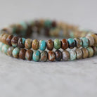 6mm Natural Turquoise Rondelle Beads Smooth 15" Blue Green Brown Genuine Turquoise Gemstone for DIY Jewelry Making Knot Necklace Supplies