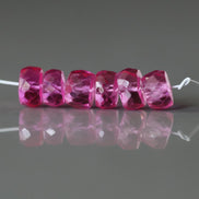 6mm Pink Padparadscha Sapphire Beads Rondelle 6 PCs Faceted Genuine Gemstone Beads Jewelry Making Gift September Birthstone