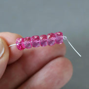 6mm Pink Padparadscha Sapphire Beads Rondelle 6 PCs Faceted Genuine Gemstone Beads Jewelry Making Gift September Birthstone