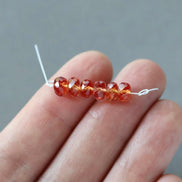 6mm Orange Padparadscha Sapphire Beads Rondelle 6 PCs Faceted Genuine Gemstone Beads Jewelry Making Gift September Birthstone