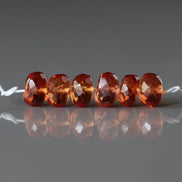 6mm Orange Padparadscha Sapphire Beads Rondelle 6 PCs Faceted Genuine Gemstone Beads Jewelry Making Gift September Birthstone