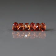 6mm Orange Padparadscha Sapphire Beads Rondelle 6 PCs Faceted Genuine Gemstone Beads Jewelry Making Gift September Birthstone