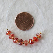 6mm Padparadscha Sapphire Beads - Faceted Rondelle Natural Gemstone 6 Pcs