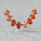 6mm Padparadscha Sapphire Beads - Faceted Rondelle Natural Gemstone 6 Pcs