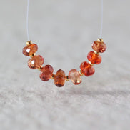 6mm Padparadscha Sapphire Beads - Faceted Rondelle Natural Gemstone 6 Pcs