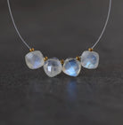 6mm Rainbow Moonstone Square Beads - Faceted Briolette Natural Gemstone 4 Pcs