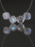 6mm Rainbow Moonstone Square Beads - Faceted Briolette Natural Gemstone 4 Pcs