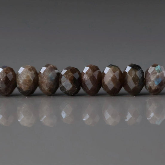 6mm Rare Brown Labradorite Beads Rondelle Genuine Blue Flash Beads Snow Labradorite 15" Gemstone Beads for DIY Jewelry Making Crafter Gift