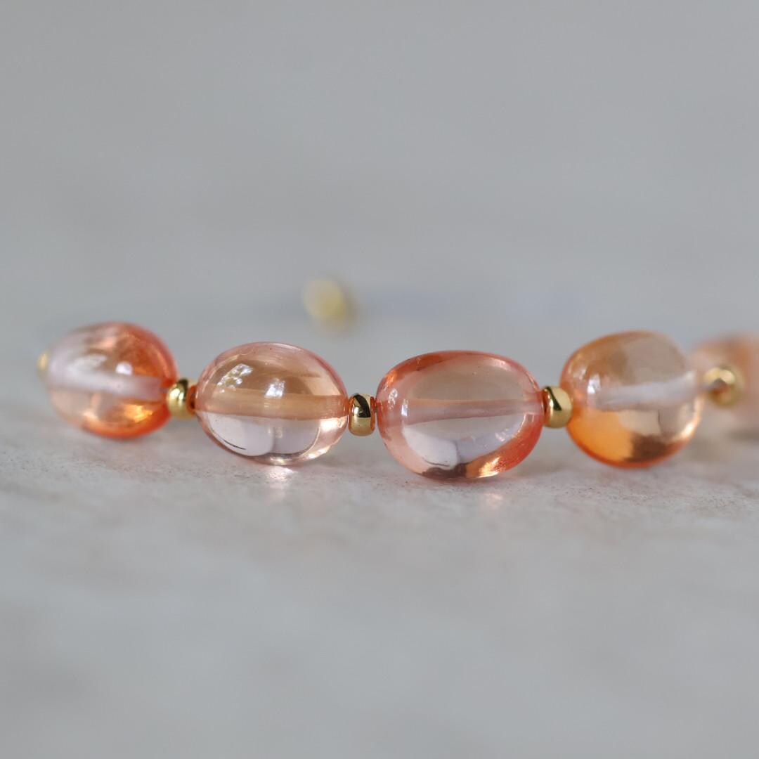 6mm Rare Padparadscha Sapphire Oval Beads Smooth 5 PCs Gemstone for DIY Jewelry Making Supplies Earrings