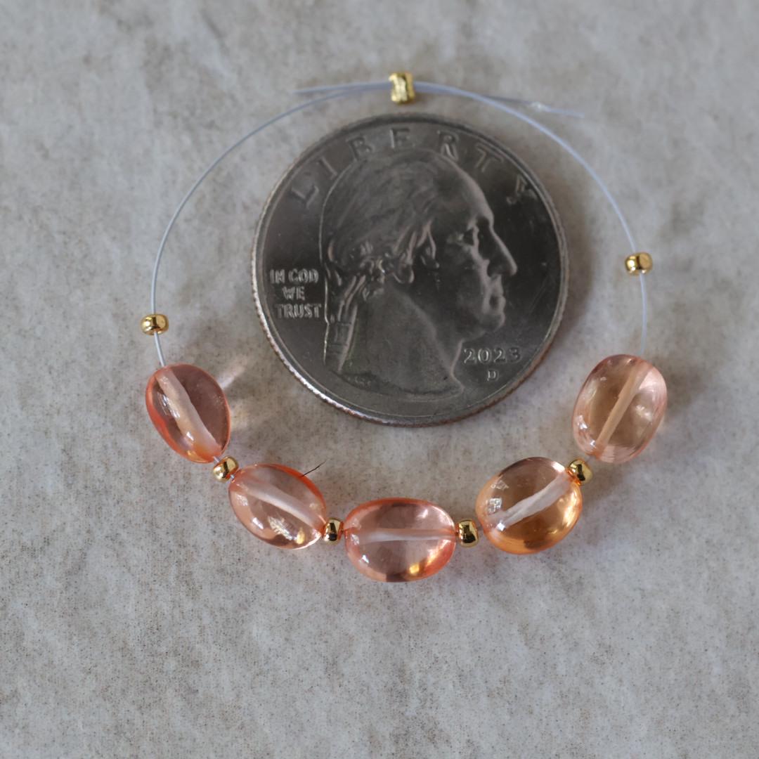 6mm Rare Padparadscha Sapphire Oval Beads Smooth 5 PCs Gemstone for DIY Jewelry Making Supplies Earrings