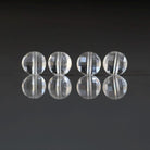 6mm Rock Quartz Beads - Faceted Coin Natural Gemstone 4 Pcs
