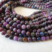 6mm Ruby and Sapphire Smooth Beads 15