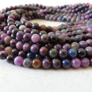 6mm Ruby and Sapphire Smooth Beads 15