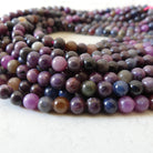 6mm Ruby and Sapphire Smooth Beads 15" Genuine Natural Gemstone Beads for Jewelry Making September Birthstone July Beading Gift Crafter