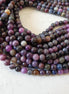 6mm Ruby and Sapphire Smooth Beads 15" Genuine Natural Gemstone Beads for Jewelry Making September Birthstone July Beading Gift Crafter