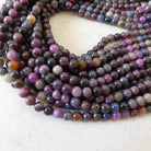 6mm Ruby and Sapphire Smooth Beads 15" Genuine Natural Gemstone Beads for Jewelry Making September Birthstone July Beading Gift Crafter
