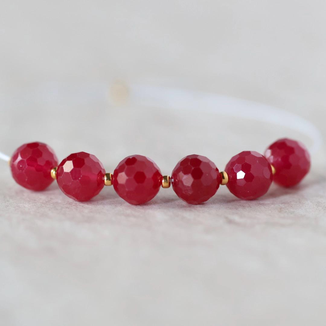 6mm Ruby Beads Faceted Round Lab Ruby Gemstone for DIY Jewelry Making Earrings Supplies