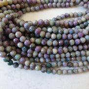 6mm Ruby in Fuchsite Faceted Beads 15
