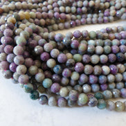 6mm Ruby in Fuchsite Faceted Beads 15