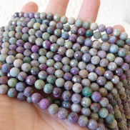 6mm Ruby in Fuchsite Faceted Beads 15