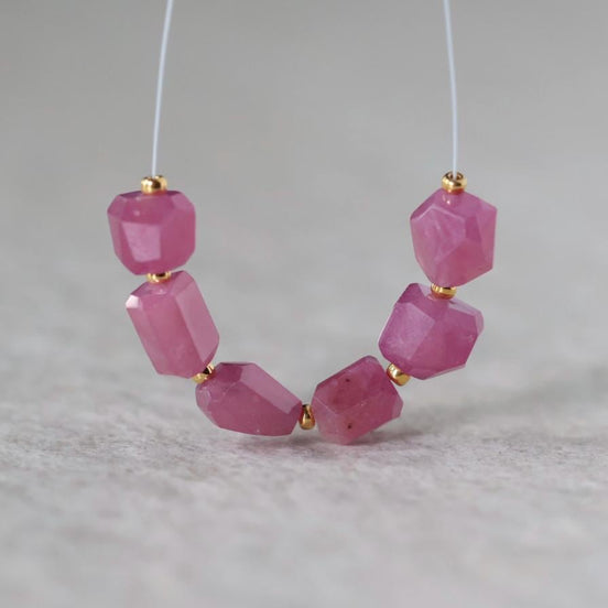 6mm Ruby Nuggets Stone Beads – Faceted Nugget Natural Gemstone