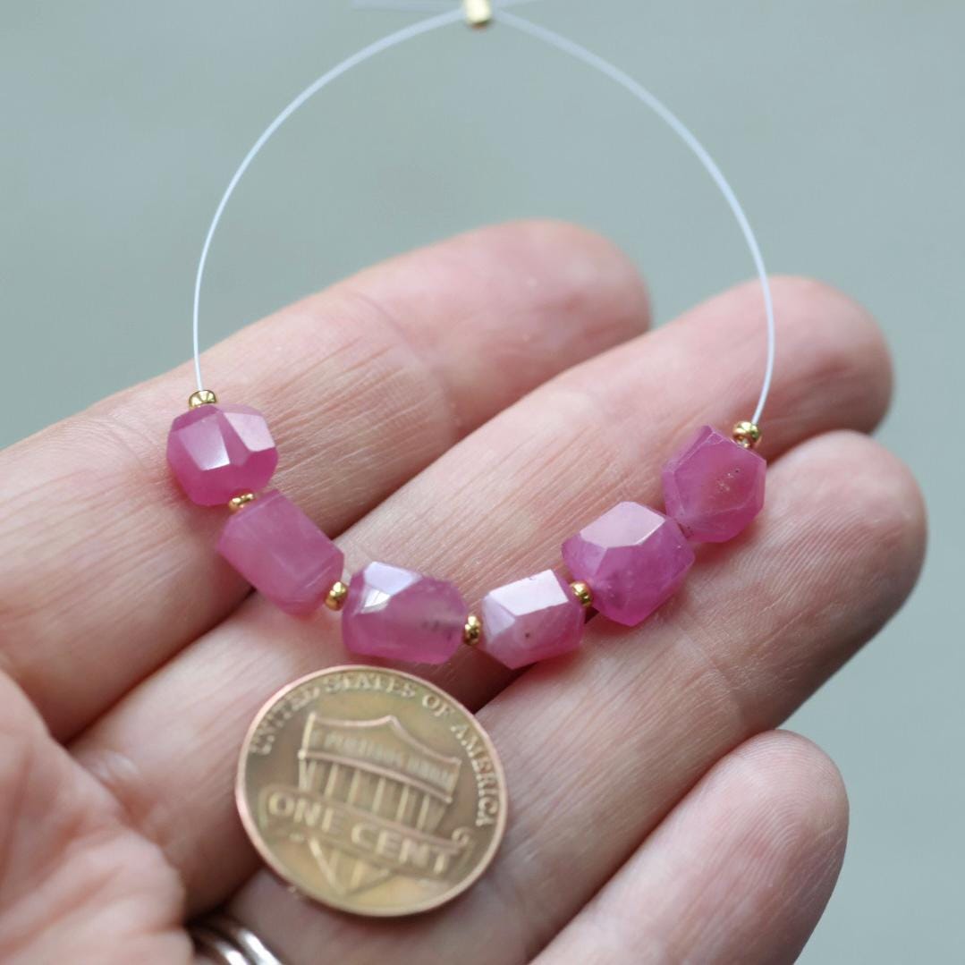 6mm Ruby Nuggets Stone Beads – Faceted Nugget Natural Gemstone