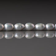 6mm Silver Gray Freshwater Pearl Beads - Rice Natural Gemstone 6.5