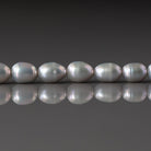 6mm Silver Gray Freshwater Pearl Beads - Rice Natural Gemstone 6.5" Strand