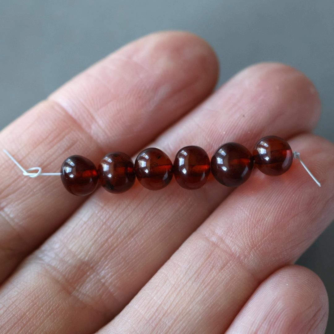 6mm Baltic Amber Beads Honey Amber Lemon Beads Cognac Amber Cherry Beads Genuine Amber 10pcs