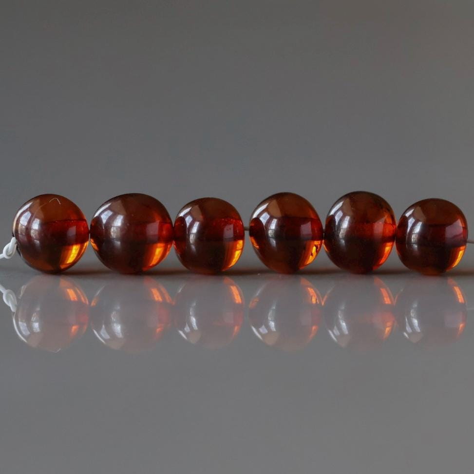 6mm Baltic Amber Beads Honey Amber Lemon Beads Cognac Amber Cherry Beads Genuine Amber 10pcs