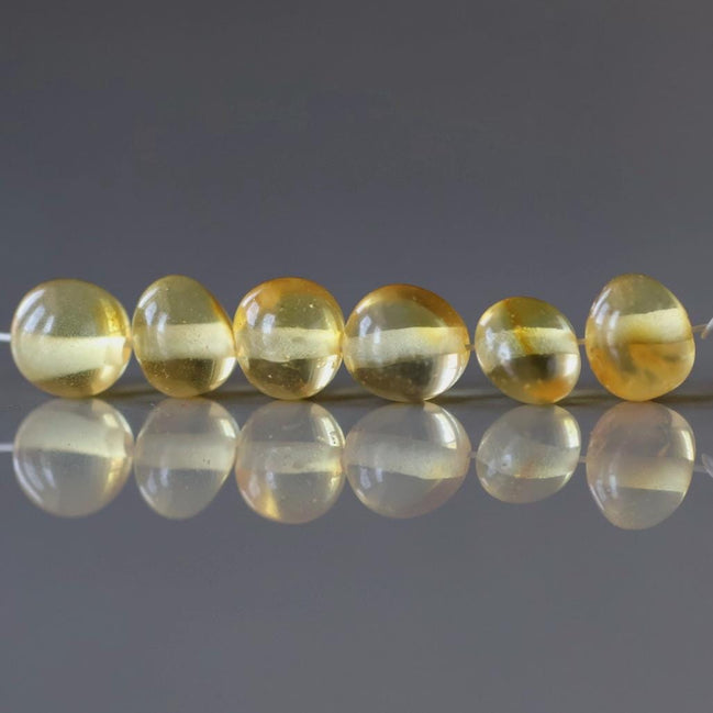 6mm Baltic Amber Beads Honey Amber Lemon Beads Genuine Amber 6 pcs