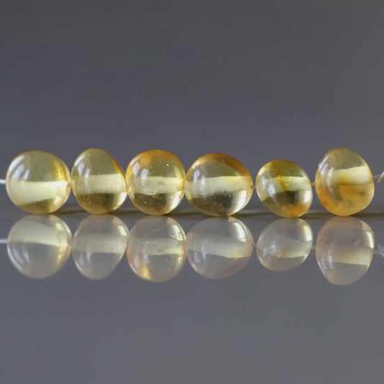 6mm Baltic Amber Beads Honey Amber Lemon Beads Genuine Amber 6 pcs