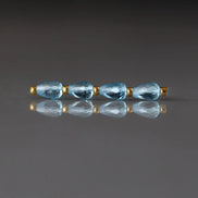 Natural Swiss Blue Topaz Faceted Teardrop Beads Oval 6x4mm 4 Pcs Sparkly Gemstone Beads December Birthstone DIY Jewelry