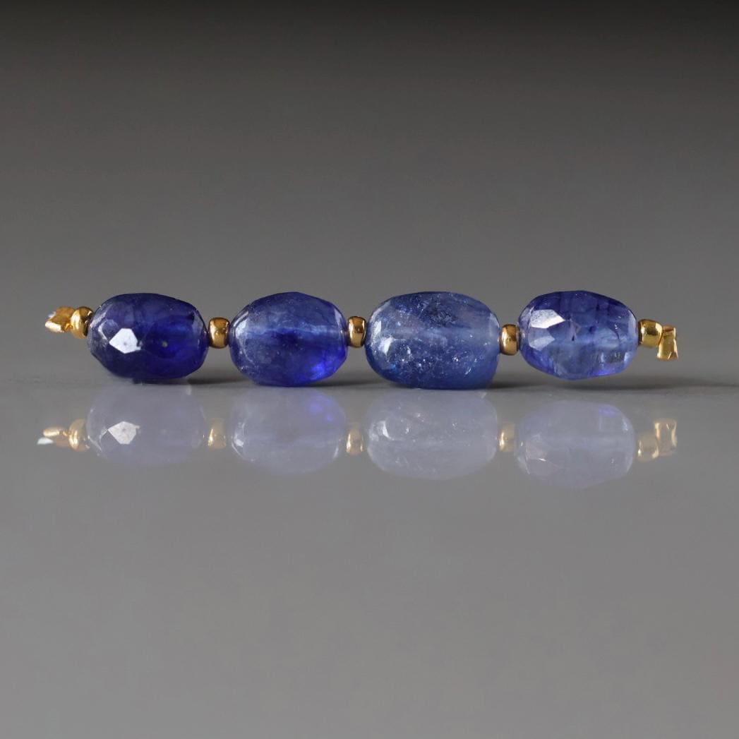 Madagascar Blue Sapphire Beads Oval Faceted 6x8mm Nugget Stone Chunk Gemstone Bead for Jewelry Making Beading Craft Gift Bead