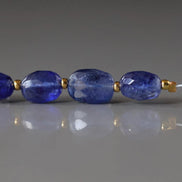 Madagascar Blue Sapphire Beads Oval Faceted 6x8mm Nugget Stone Chunk Gemstone Bead for Jewelry Making Beading Craft Gift Bead