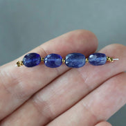 Madagascar Blue Sapphire Beads Oval Faceted 6x8mm Nugget Stone Chunk Gemstone Bead for Jewelry Making Beading Craft Gift Bead