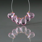 6x8mm Pink Topaz Faceted Briolette Beads Faceted Pear Drops 6 PCs Gemstone Beads DIY Jewelry Making Earrings Pendants December Birthstone