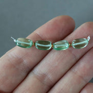 Green Sapphire Beads Smooth Oval 6x9mm 4 PCs Nuggets Genuine Gemstone Beads Jewelry Making Beading Craft Gift September Birthstone