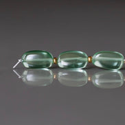 Green Sapphire Beads Smooth Oval 6x9mm 4 PCs Nuggets Genuine Gemstone Beads Jewelry Making Beading Craft Gift September Birthstone