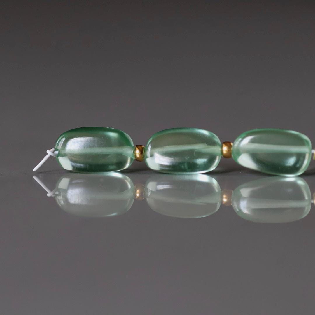 Green Sapphire Beads Smooth Oval 6x9mm 4 PCs Nuggets Genuine Gemstone Beads Jewelry Making Beading Craft Gift September Birthstone