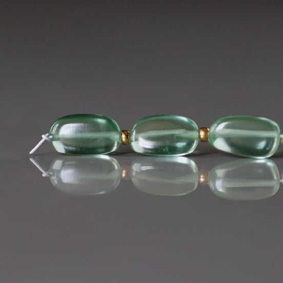 Green Sapphire Beads Smooth Oval 6x9mm 4 PCs Nuggets Genuine Gemstone Beads Jewelry Making Beading Craft Gift September Birthstone