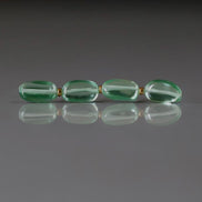 Green Sapphire Beads Smooth Oval 6x9mm 4 PCs Nuggets Genuine Gemstone Beads Jewelry Making Beading Craft Gift September Birthstone