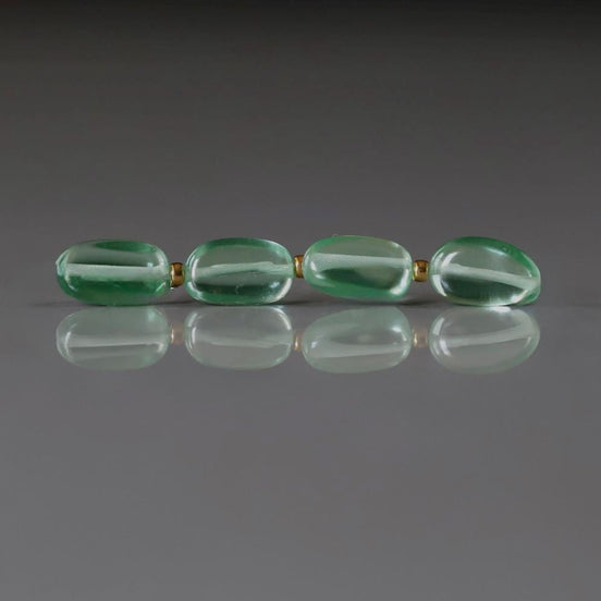 Green Sapphire Beads Smooth Oval 6x9mm 4 PCs Nuggets Genuine Gemstone Beads Jewelry Making Beading Craft Gift September Birthstone